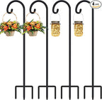 Heavy-Duty Shepherd's Hooks 4-Pack, 48" Garden