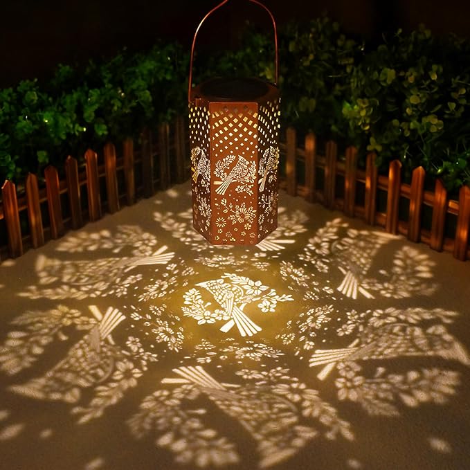 Solar Bird Lanterns, Yard Hanging LED Decor