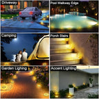 Solar Flat Disk Lights 8-Pack, Waterproof Landscape