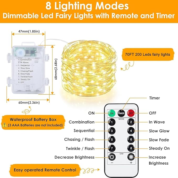 Christmas Patio String Lights 4-Pack, 280ft 800 LED Waterproof