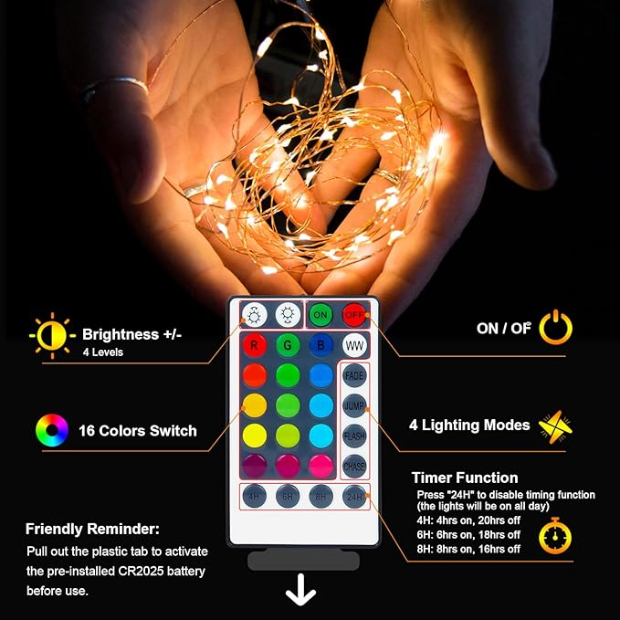 2-Pack 240 LED Christmas Twinkle Lights, 78ft Waterproof for Backyard