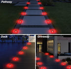 12-Pack Red Solar Deck Lights, Outdoor LED