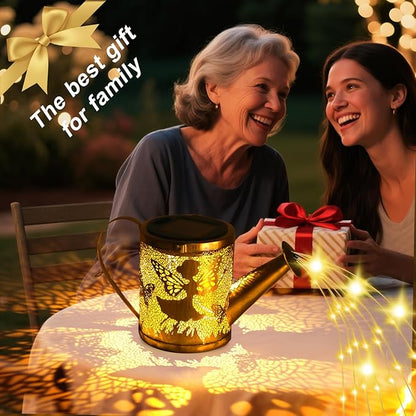 Solar Garden Fairy Watering Can Lights Outdoor IP65 Waterproof Watering Can Hanging Lanterns Garden Decor, Solar Powered LED Patio Yard Pathway Lights Fairy Gardening Gifts for Mom Women Birthday
