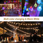 Outdoor String Lights, 40ft Warm White Waterproof LED