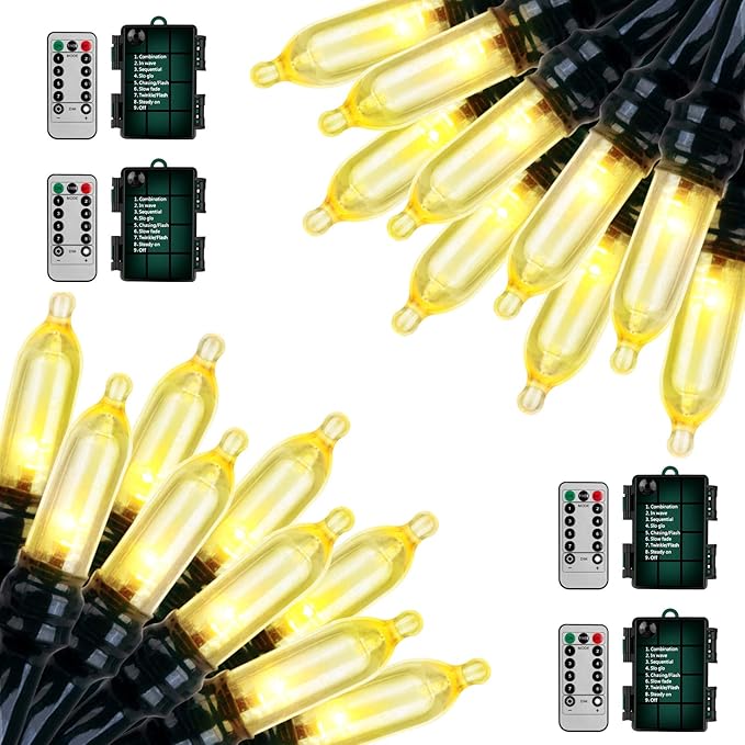 50 LED Christmas Twinkle Lights, 18ft Waterproof for Backyard