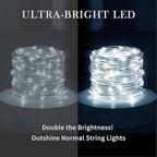 50 LED Christmas Twinkle Lights, 16ft Waterproof for Porch