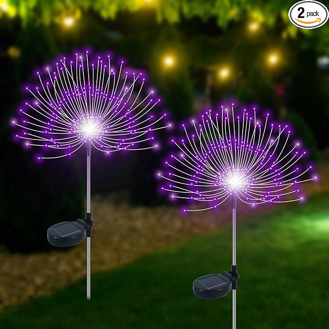Solar Yard Path Lights 2-Pack, Waterproof