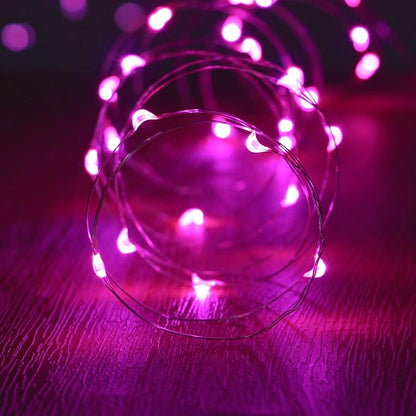 XINKAITE Fairy Lights - Waterproof LED Starry String Lights for Indoor & Outdoor DIY Decoration, Home Parties, Christmas Holiday (10FT/3Meters, Pink)