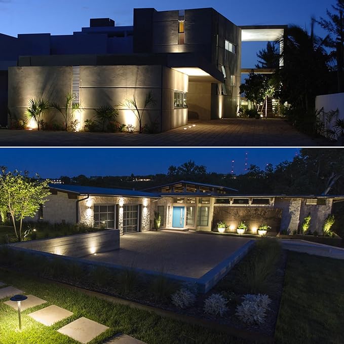 Low Voltage Landscape Light LED In-Ground Lighting with Connectors Well Lights Bright White Waterproof IP67 6W 12V 24V Outdoor Pathway Lights for Yard,Lawn,Patio,Walkway(Cool White)