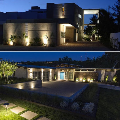 Low Voltage Landscape Light LED In-Ground Lighting with Connectors Well Lights Bright White Waterproof IP67 6W 12V 24V Outdoor Pathway Lights for Yard,Lawn,Patio,Walkway(Cool White)