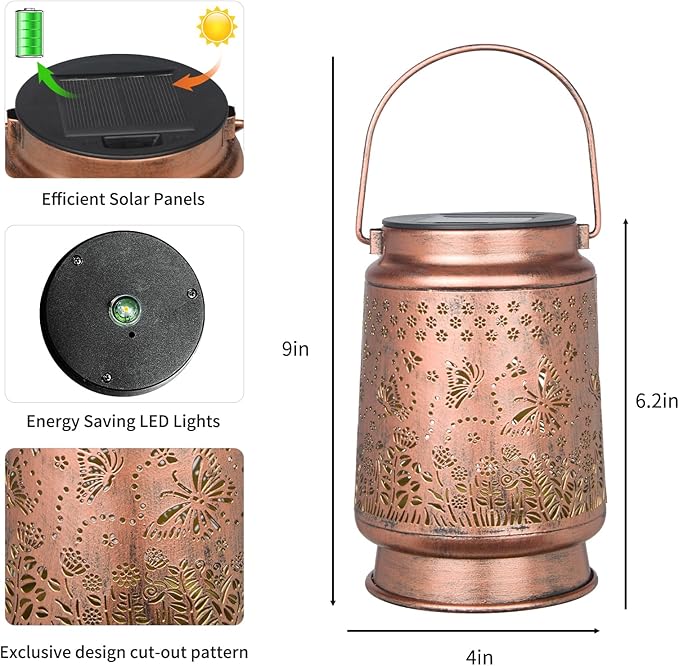 Butterfly Solar Hanging Lanterns, Decorative Patio Decor