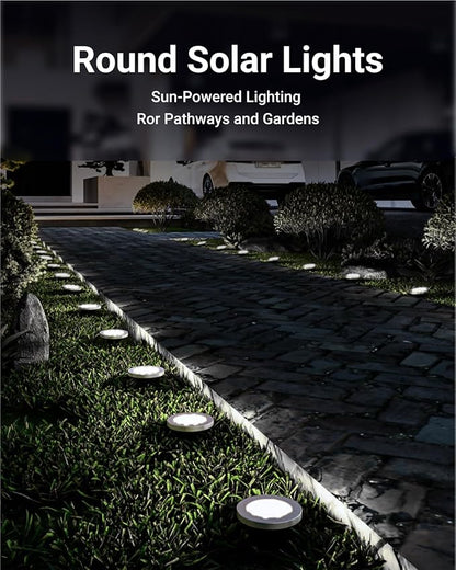 Sunco 12 Pack Solar Lights Outdoor Garden LED, Waterproof Landscape Pathway Light Fixture, Dusk to Dawn, Yard Patio Ground Lights, Deck, Cross Spike Stake, 7000K Diamond White