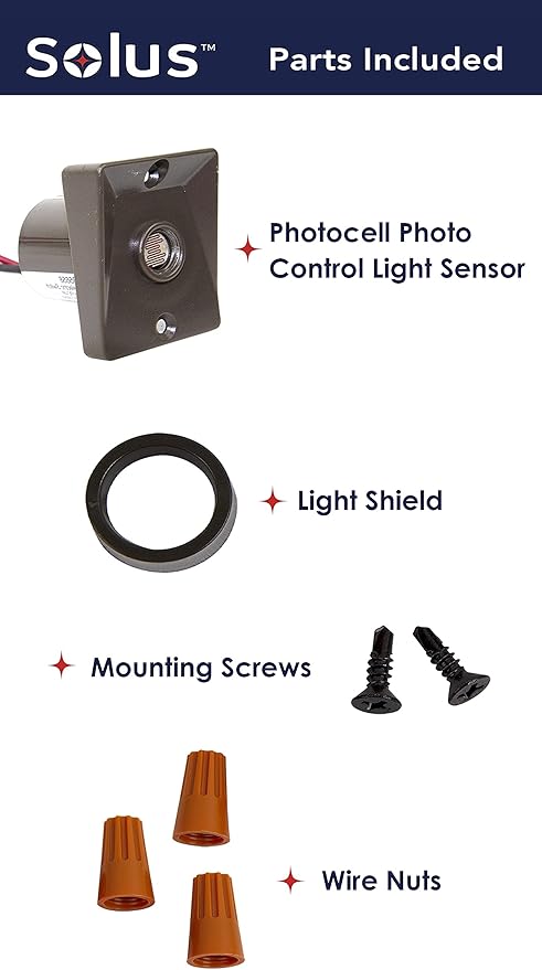Solus Dusk-to-Dawn Sensor with Ezee Change Plug – Outdoor Photocell Sensor for 3" Lamp Posts – Auto On/Off – UL Listed – 120V – 5 Year Warranty, (Bronze, Pack of 4)