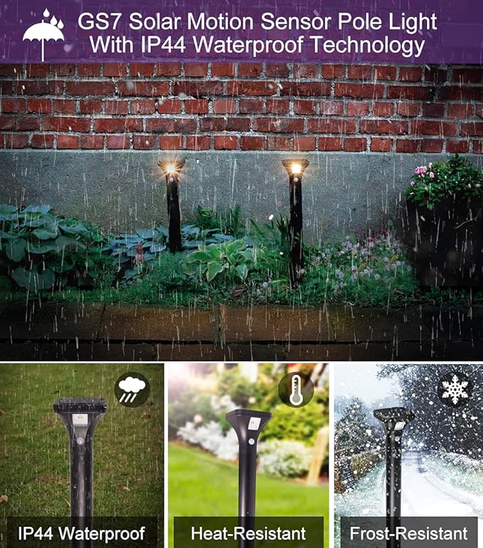 LED Solar Powered Motion Sensor Pathway Lights, Battery Powered Outdoor Waterproof Motion Detector Walkway Light, Use for Your House's Yard Backyard Driveway Sidewalk Path Garden etc.(2 Pack)