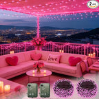 2-Pack 6ft LED Patio String Lights, Waterproof Outdoor