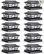 10-Pack Upgraded Solar Post Cap Lights for Patio, LED