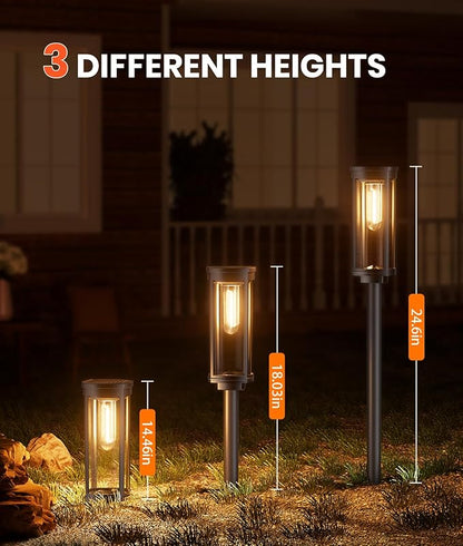 12 Pack Solar Pathway Lights Outdoor IP65 Waterproof Super Brightness Solar Powered Landscape Path Lights for Outside Walkway Driveway Garden