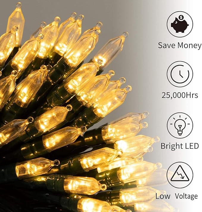 Christmas Fairy Lights 4-Pack, 50 LED Battery Twinkle Lights