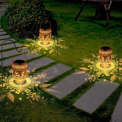 Hummingbird Solar Lanterns Outdoor Waterproof, Hummingbird Birthday Gifts for Women Mom Grandma, Metal Hanging Solar Lights Outside Decorations for Patio Porch Yard Backyard Decor