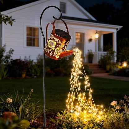 Sunflowers Solar Lights Outdoor Garden Sunflower Gifts, Gardening Gifts, Solar Watering Can Lantern for Garden, Patio, Yard, Pathway Lantern Plant Decoration