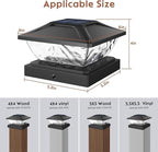 Solar Fence Post Caps 6-Pack, Deck LED