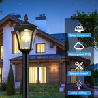 Lamp Post Light with Planter, Solar Outdoor