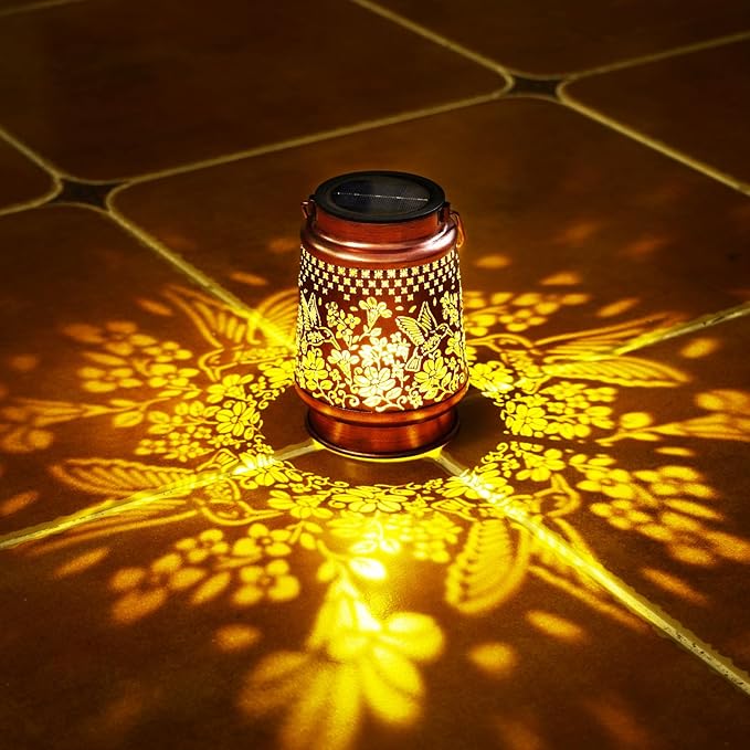 Homemory Solar Lanterns Outdoor Waterproof Hummingbird Lights Garden Decor, Birthday Gifts for Women Mom Grandma, LED Hanging Solar Lights for Yard, Patio, Backyard, Porch, Lawn