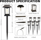 6-Pack Solar Landscape Lights for Yard