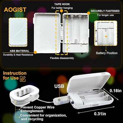 16ft Christmas LED String Lights, Waterproof Timer Lights