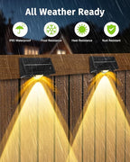 8-Pack Solar Yard Motion Sensor Step Lights, Cool White Waterproof