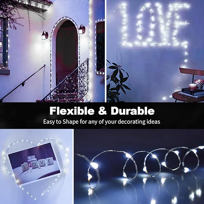 20-Pack Christmas String Lights, 7ft 20 LED Waterproof Twinkle Lights