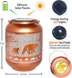 Bear Solar Yard Lanterns, Rustic Waterproof LED
