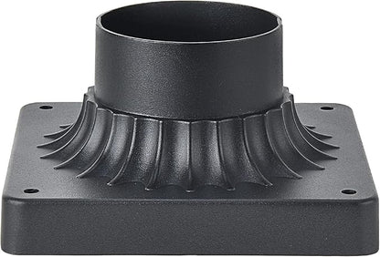 Pier Mount Base 2 Pack,Cast Aluminum Outdoor Post Light Adapter for Deck Porch Patio in Matter Black Finish 5.6" W*5.6" L