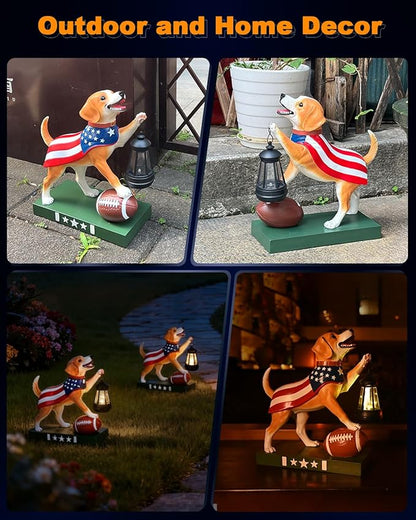 Solar Dog Garden Statue with Lantern - Unique Gifts for Women Mom Grandma, Sculpture Outdoor Decor for Patio, Porch, Yard, Lawn, Balcony