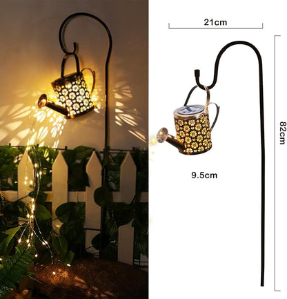 Solar Watering Can with Lights - Outdoor Garden Decor, Waterproof Hanging Lantern Landscape Light for Yard, Patio, Pathway - Solar Lights Outdoor (B)