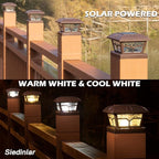 Upgraded Solar Post Cap Lights for Patio, LED