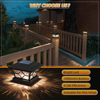 4-Pack Solar Post Cap Lights for Fence, LED