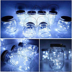 8-Pack Outdoor String Lights, Cool White Waterproof LED