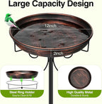 Freestanding Bird Bath, Heavy-Duty Metal
