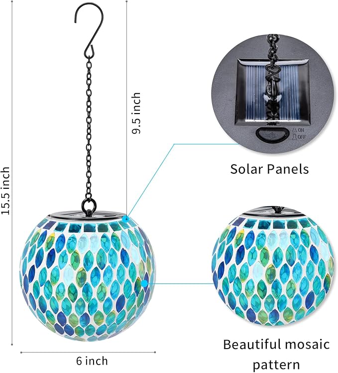 Mosaic Solar Lantern Set, Classic Outdoor Lighting