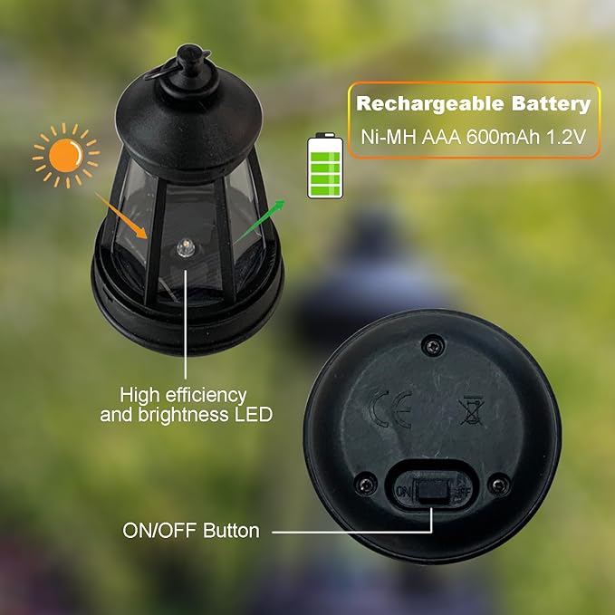Outdoor Figurine Mini Solar Lantern Replacement LED DIY Small Solar Lantern Outdoor IP44 Waterproof 2PACK