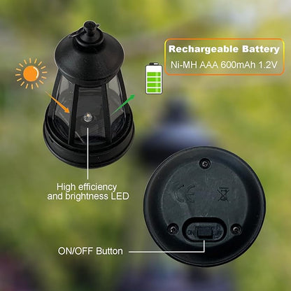 Outdoor Figurine Mini Solar Lantern Replacement LED DIY Small Solar Lantern Outdoor IP44 Waterproof 2PACK