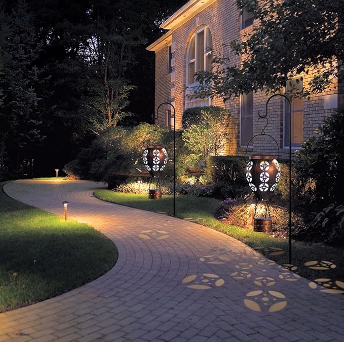 2-Pack Backyard Solar Lanterns, Waterproof LED Outdoor Lights