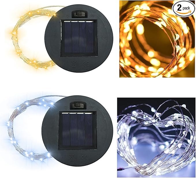 2-Pack Solar Watering Can Fairy Lights, LED