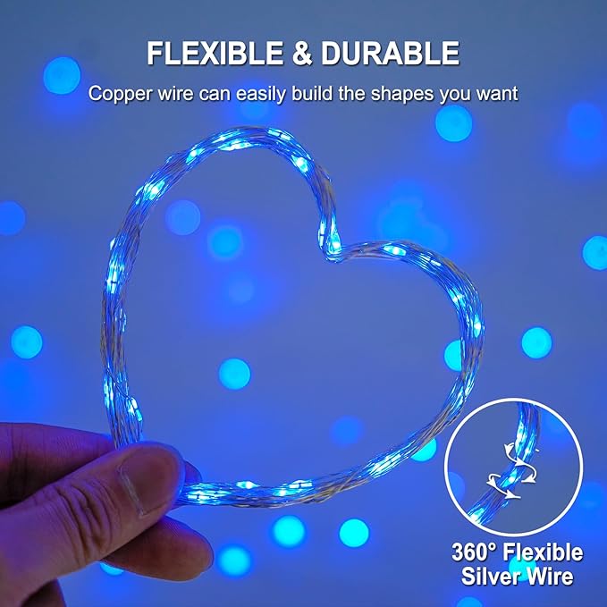 4-Pack 50 LED Christmas Twinkle Lights, 1ft Waterproof for Patio