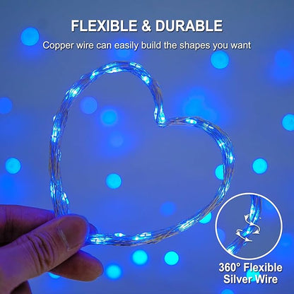 4-Pack 50 LED Christmas Twinkle Lights, 1ft Waterproof for Patio