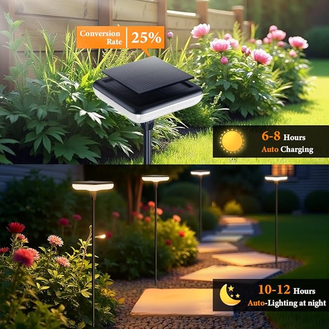 Solar Driveway Path Lights 4-Pack, IP65 Waterproof