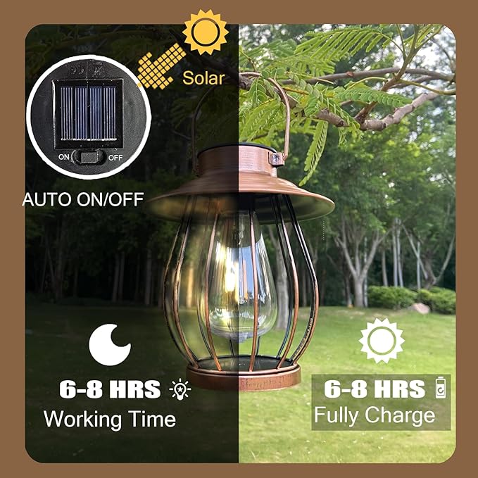 Backyard Solar Lanterns, Waterproof LED Outdoor Lights