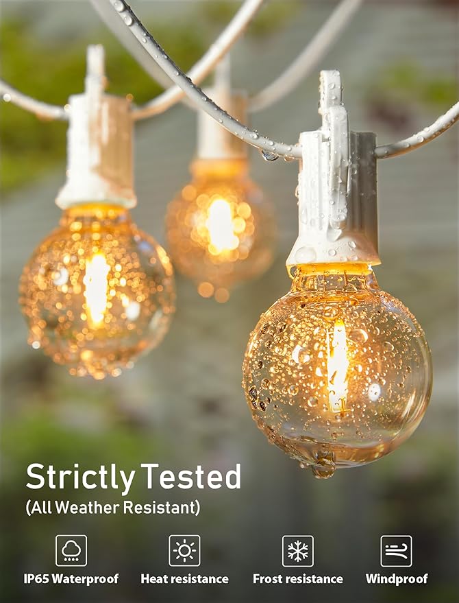 LED Patio String Lights, Waterproof Outdoor