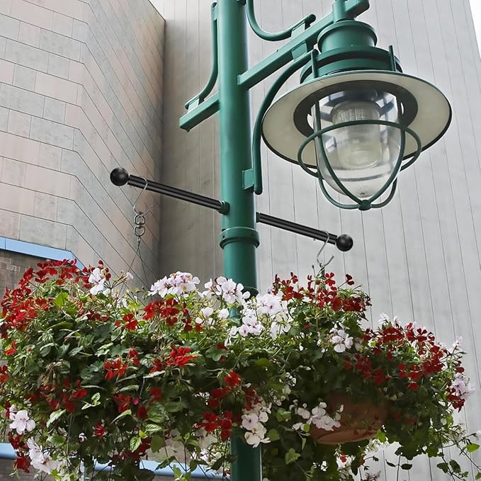 Angoily Steel Lamp Post Cross Arm Ladder Frame 16 Inch Outdoor Light Pole Cross Bar Replacement with Removable Knobs Corrosion Resistant for Front Yard Post Lights